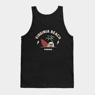 Vintage Surfing Virginia Beach Virginia // Retro Surf Skull Tank Top